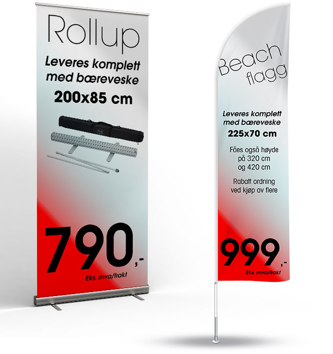 Tilbud på rollup og beachflagg til idrettslag